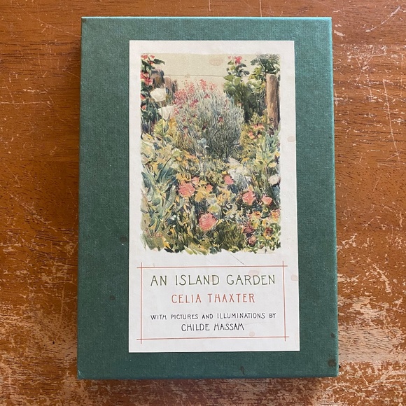 Houghton Mifflin An Island Garden Teal Gilt Slipcase Book 1988 Cottagecore OS - Picture 16 of 16